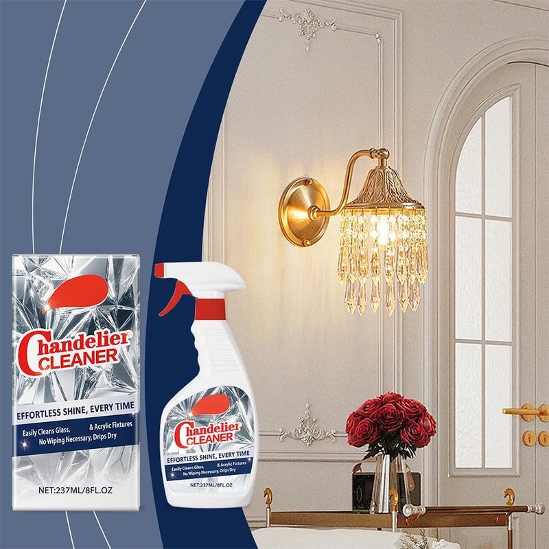 Chandelier Cleaner Spray - Drip Dry Crystal & Brass Cleaner for Glass, Silk Plants, Dark Crystals, Streak-Free & Fast Dusting Formula for Home (1pcs) - Image 5